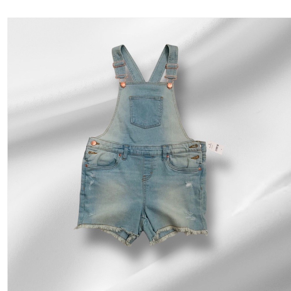 BCBG Girl’s Adjustable Shorts Denim Overalls size 14